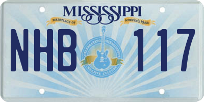 MS license plate NHB117