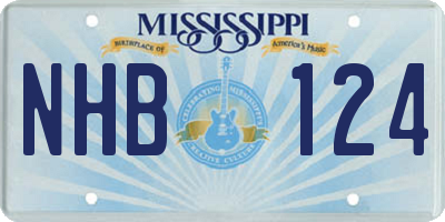 MS license plate NHB124