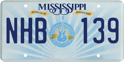 MS license plate NHB139