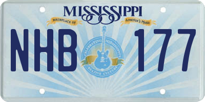 MS license plate NHB177