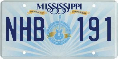 MS license plate NHB191