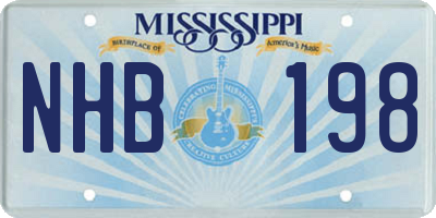 MS license plate NHB198