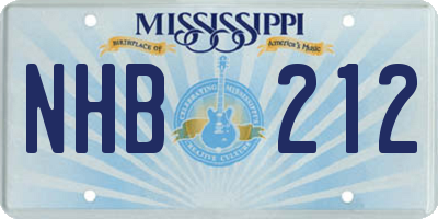MS license plate NHB212
