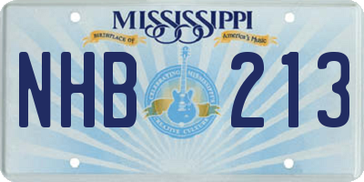 MS license plate NHB213