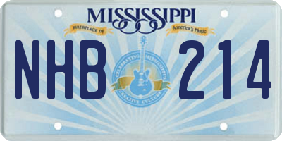 MS license plate NHB214