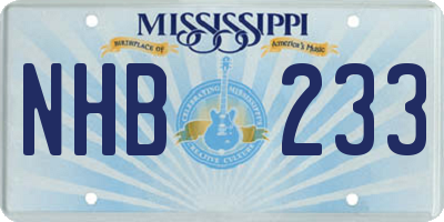 MS license plate NHB233