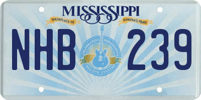 MS license plate NHB239