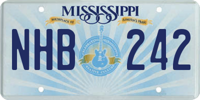 MS license plate NHB242