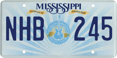 MS license plate NHB245