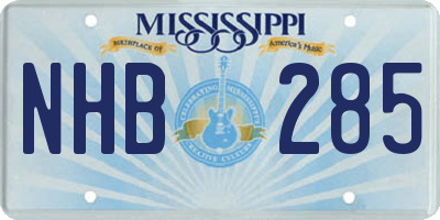 MS license plate NHB285