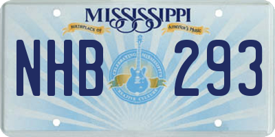 MS license plate NHB293