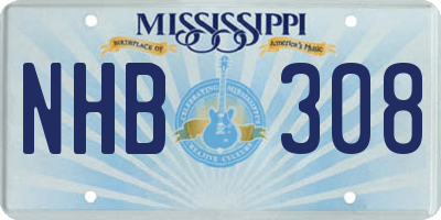 MS license plate NHB308