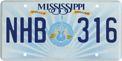 MS license plate NHB316