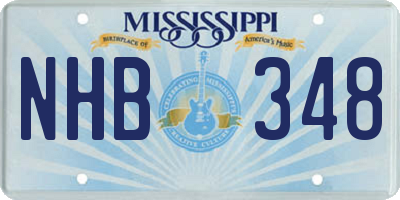 MS license plate NHB348