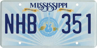 MS license plate NHB351