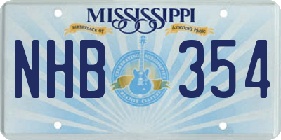 MS license plate NHB354