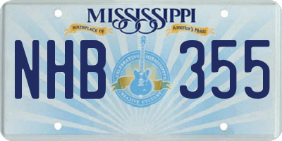 MS license plate NHB355