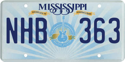 MS license plate NHB363