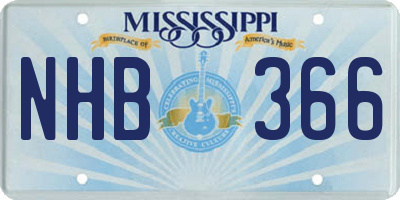 MS license plate NHB366