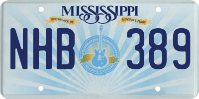 MS license plate NHB389