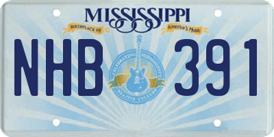 MS license plate NHB391