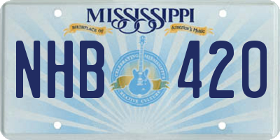 MS license plate NHB420