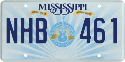 MS license plate NHB461
