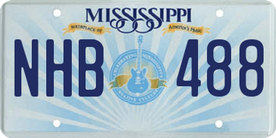 MS license plate NHB488