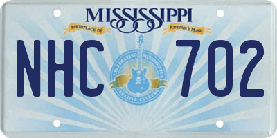 MS license plate NHC702