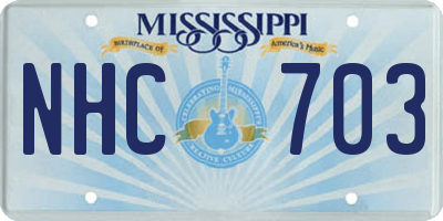 MS license plate NHC703