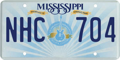 MS license plate NHC704