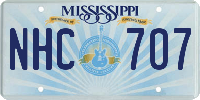 MS license plate NHC707