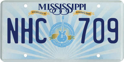 MS license plate NHC709