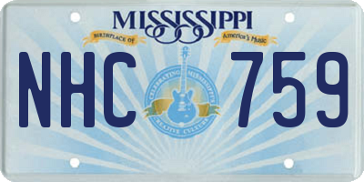 MS license plate NHC759