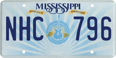 MS license plate NHC796