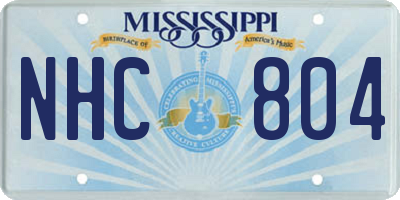 MS license plate NHC804
