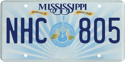 MS license plate NHC805