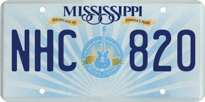 MS license plate NHC820