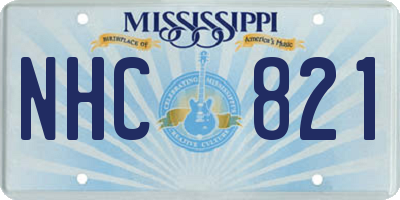 MS license plate NHC821