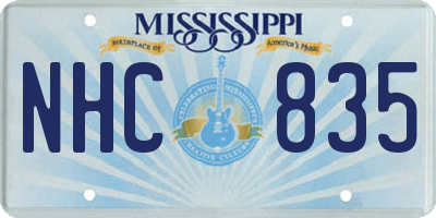 MS license plate NHC835