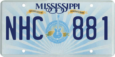MS license plate NHC881