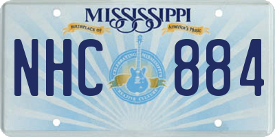 MS license plate NHC884