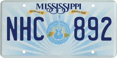 MS license plate NHC892