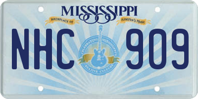 MS license plate NHC909