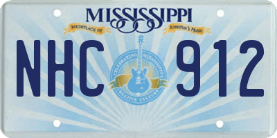 MS license plate NHC912