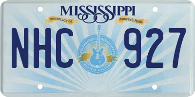 MS license plate NHC927