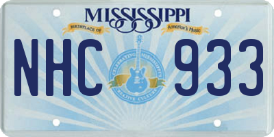 MS license plate NHC933