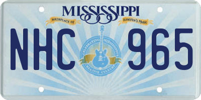 MS license plate NHC965