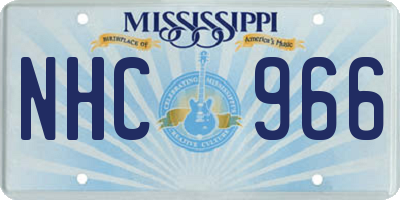 MS license plate NHC966