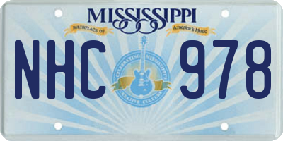 MS license plate NHC978
